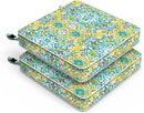 LVTXIII Patio Chair Cushions 22"x22"x3", Water-Repellent Outdoor Seat Cushions for Patio Furniture, Square Chair Pads with Ties for Home Garden Decoration, Set of 2, Damask Green by GreenHaven Gardens