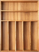 Silverware Organizer Kitchen Drawer Organizer Utensil Organizer Acacia Silverware Holder Cutlery Organizer in Drawer Flatware Organizer Tray(7 slots, Acacia by CozyNest Decor
