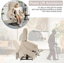 Power Lift Recliner Chair for Adults Elderly Lay Flat Velvet Recliners with Massage Heating, Extended Footrest, Wireless Charging Device, USB Ports, Cup Holder, Lumbar Pillow by CozyNest Decor