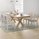 Westice Rattan Dining Chairs Set of 2, Farmhouse Natural Dining Room Chairs with Upholstered Cushion, Wood Armless Chairs for Kitchen/Restaurant, White by CozyNest Decor