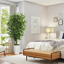 Artificial Ficus Tree 6FT Faux Floor Tree with Planter UV Resistant Potted Fake Silk Plant, Real Wood Trunk-Indoor Outdoor Lifelike Fake Ficus Tree for Home, Living Room Bedroom Topiary Tree by CozyNest Decor