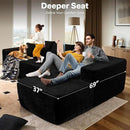 104" Cloud Sectional Couches for Living Room,L Shaped Boneless Couch in A Box,Sleeper Sofa with Comfy Chaise No Assembly Required,Black by CozyNest Decor