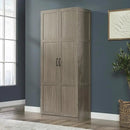 Sauder Select Storage Cabinet, Pantry Cabinet Kitchen Storage with Adjustable Shelves, Bathroom Storage Cabinet, in Silver Sycamore by CozyNest Decor