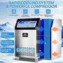 Commercial Ice Maker Machine 400LBS/24H with 125LBS Large Ice Storage Bin, 126Pcs Clear Ice Cubes in 11Mins, Stainless Steel Under Counter Industrial Ice Machine for Bar, Restaurant Business by CozyNest Decor