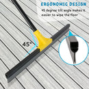 Floor Squeegee for Concrete and Tile Cleaning, 24'' Rubber Wiper Broom, Large Heavy Duty Water Scraper with 60'' Long Handle for Garage, Deck, Bathroom, Shower Glass, Window by GreenHaven Gardens