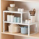 Metal Stackable Expandable Storage Shelf - Multi-Functional Home Storage Shelf, Suitable for Kitchen, Cabinet，Bathroom, Office, Garage, etc.（3PACKS/White/Large by CozyNest Decor