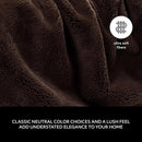 Mon Chateau Luxury Ultimate Plush Faux Fur Throw with 6cm Foldover for Couch, Sofa, or Bed - Plush Ultra Soft Blanket for Sleeping or Home Décor, 60" x 70" (Foldover Brown) by CozyNest Decor