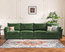 134.6" Modular Sectional Sofa, Oversized 4 Seater Green Couch with Removable Chenille Fabric Cover, Deep Seat & High Backrest for Living Room, Office & Apartment by CozyNest Decor