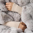 EVERGRACE Ultra Soft Luxury Fluffy Ridgeline Faux Rabbit Fur Throw Blanket, Thick Warm Bubble Throw for Bed, Cozy Plush Reversible Blankets for Couch, Chair, Sofa, Taupe, 50x60 Inches, 870 GSM by CozyNest Decor