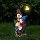 Gnome Figurine Garden Decor, Solar Resin Gnomes Outdoor Statue, Funny Gnome Gift Sculpture Decoration for Home Patio Yard Lawn Porch Ornament by GreenHaven Gardens
