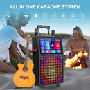 Karaoke Machine with Lyrics Display Screen for Adults, Built-in 15 Inches Tablet, Bluetooth Speaker with 2 Wireless Mics, 1000W Peak Power, DJ Lights, Portable Karaoke System for Any Occasion by TinyTreasures Baby Boutique