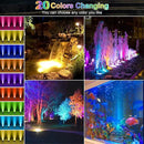 RGB Underwater Pond Lights, 20 Colors Dimmable Fountain Lights with Timer, IP68 Waterproof Underwater Submersible Led Lights with Remote Control for Outdoor Ponds Aquarium Garden Pool (Set of 4) by GreenHaven Gardens