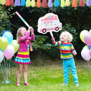 WERNNSAI Ice Cream Piñata -15.7'' x 12.2'' Ice Cream Truck Piñata with Stick and Blindfold Birthday Game for Kids Girls Summer Candy Theme Party Baby Shower School Activities Dessert Party Decorations by TinyTreasures Baby Boutique
