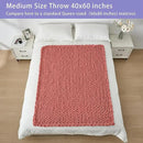 Bigacogo Chunky Knit Throw Blanket for Couch, 40x60 inches, 100% Hand Knitted with Thick Jumbo Chenille Yarn, Cozy Soft Large Rope Knot Cable Crochet Blankets for Sofa Bed Living Room, Antique Red by CozyNest Decor