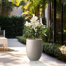Kante 21.7" H Weathered Concrete Tall Planter, Large Outdoor Indoor Decorative Pot with Drainage Hole and Rubber Plug, Modern Round Style for Home and Garden by GreenHaven Gardens