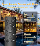 Outdoor-String-Lights-Patio-LED-Light-Outside 50Ft 15M Waterproof Remote Dimmable S14 LED Porch Lighting with 15 Edison Plastic Bulb Hanging Lights Connectable for Backyard Yard Gazebo Party Garden by CozyNest Decor