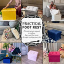 LINMAGCO Storage Ottoman Folding Foot Stool Velvet Foot Rest with Padded Modern Ottoman with Storage for Living Room Puppy Step Stool 17x13x13in(Blue) by CozyNest Decor