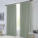 Macochico Pinch Pleated Full Blackout Curtains for Bedroom Living Room Fog Green Linen Curtains Thermal Insulated and Noise Reducing Window Panels with Tieback Shabby Chic Decor 84”Wx84”L 1 Panel by CozyNest Decor
