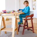 Ezebaby Wooden High Chair for Toddlers to Teens, Adjustable Kids Study & Dining Chair with Steps and Removable Cushion (Nut-Brown) by TinyTreasures Baby Boutique