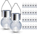 GIGALUMI 24 Pack Solar Outdoor Lights, Solar Hanging Lights for Christmas Decoration-Cracked Glass Solar Lights Outdoor Waterproof for Garden, Yard, Fence, Tree(Cold White) by CozyNest Decor