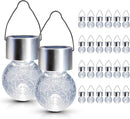 GIGALUMI 24 Pack Solar Outdoor Lights, Solar Hanging Lights for Christmas Decoration-Cracked Glass Solar Lights Outdoor Waterproof for Garden, Yard, Fence, Tree(Cold White) by GreenHaven Gardens