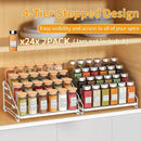 RCHYFEED Spice Rack Organizer for Cabinet,4 Tier Spice Organization for Cabinet Easy Visibility,Tierd Spice Rack Seasoning Organizer for Kitchen Countertop Pantry,Metal(White, 2Pack) by CozyNest Decor