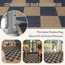 Lahome Checkered Easy Jute Indoor Outdoor Carpet, 3x5 Washable Rugs for Entryway Living Room Farmhouse Area Rug, Non Slip Blue Checkerboard Indoor Door Mat for Entry Patio Deck by CozyNest Decor