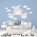 Unicorn Wall Decals by Lipastick - Vibrant Glitter Moon, Stars, Cloud Stickers for Girls Bedroom, Baby Nursery, Kids Room, Birthday Party Decor Art- Wall Stickers for Girls Room by TinyTreasures Baby Boutique