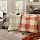 decorUhome Buffalo Plaid Check Fall Throw Pillow Covers 18x18 Set of 2, Outdoor Decorative Farmhouse Pillow Covers with Stitched Edge for Bed Couch Sofa, Cream White and Beige by CozyNest Decor