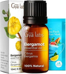 Gya Labs Bergamot Essential Oil - 0.34 Fl Oz - 100% Pure and Natural Bergamot Aromatherapy Essential Oil Uplifts Mood for Emotional Balance, Soothes Skin, Diffuser & Candle Making Scent by CozyNest Decor