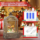 Christmas Snow Globes Lantern,Musical Snow Globes,Christmas Decorations Indoor for Home,Battery Or USB Powered,with 6 Hour Timer,Christmas Lantern for Festival Decoration,Reindeer Vehicle by CozyNest Decor