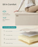 SONGMICS MAZIE Collection - 30 Inches Folding Storage Ottoman Bench, Ottoman Foot Rest, End of Bed Bench, Storage Chest, Load 660 lb, for Living Room, Bedroom, Entryway, Cream White ULSF47BE by CozyNest Decor