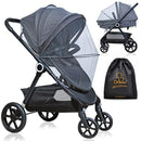 Orzbow Universal Mosquito Net for Stroller, Baby Bug Net with Two-Way Zippers & Storage Bag, Breathable & Foldable Mosquito Netting for Strollers, Car Seat, Bassinet, Portable Mini Crib, Dark Grey by TinyTreasures Baby Boutique