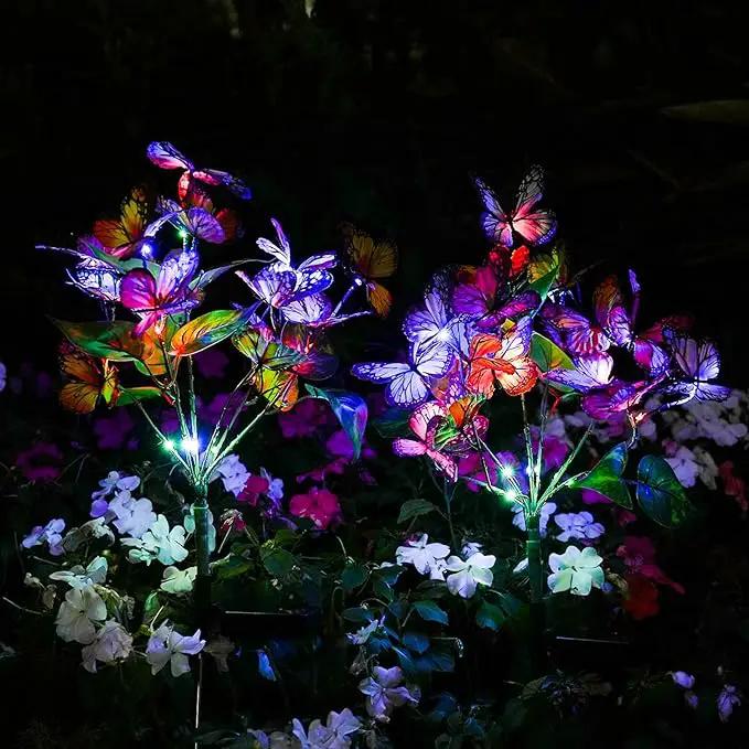 Solar Garden Lights Outdoor Waterproof Decorative Solar Lights Outdoor 8 Pack with 176 LED 136 Butterfly Flower Garden Decor Yard Decorations Patio Lawn, Gifts for Mother's Day Mom Women, photo 7 of 9