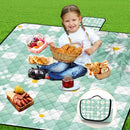Extra Large Picnic Blanket Waterproof,80"x 80"Foldable Machine Washable Beach Blanket,Outdoor Blanket for 6-8 Adults,Suitable for Indoor Crawling,Park Beach,Camping,Hiking,Family Travel(Light green) by TinyTreasures Baby Boutique
