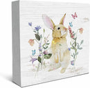 SRADMO Bunny Sign, Cute Bunny's Wood Box Sign Desk Decor, Easter Bunny Gifts for Kids, Easter Theme Wooden Block Box Sign Decoration for Home Office Shelf Table Decor by CozyNest Decor