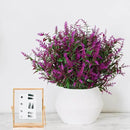 8 Pack Artificial Plants Flowers Grass Shrubs Lavender No Fade Faux Plastic Flowers Outdoor for Farmhouse Garden Porch Patio Indoor Wedding Decoration Greenery Fake Plants uv Resistant by GreenHaven Gardens