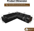 118" V Shaped Corner Modern Sofa Modular Sectional Cloud Couch,Deep Seat Upholstered Couches with Plush Corduroy Fabric for Living Room Furniture,Bedroom and Apartment,No Assembly Required,Black by CozyNest Decor