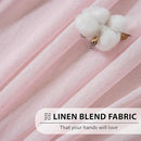 FMFUNCTEX Linen Sheer Curtains for Bedroom, Pink Curtains 63 Inch Length for Living Room, Blush Pink Farmhouse French Flax Blend Window Draperies, Rod Pocket 2 Panels Set by CozyNest Decor
