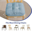 Chair Cushions for Dining Chairs, Dining Chair Cushions, Tufted Indoor Chair Pads with Ties & Non Slip Backing, Seat Cushions for Kitchen Chairs 16.5” x 16.5” x 3.5”, Set of 4, Light Blue by CozyNest Decor