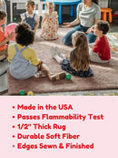 KOECKRITZ Soft and Colorful Kids Classroom Area Rugs (Passes Flammability Pill Test) Many Sizes and Bright Colors to Select from (6' x 6', Lemon) by CozyNest Decor