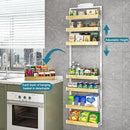 bukfen Over the Door Pantry Organizer 8-Tier Adjustable Basket Kitchen Pantry Door Organization and Storage, 2 in 1 Wall Mount or Hanging Heavy-Duty Metal Hanging Kitchen Spice Rack by CozyNest Decor