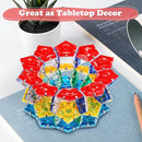 RoomyRoc Magnetic Fidget Sphere - Pentagons Magnets Balls - 12 Piece Set - Crystal Red - Magnet Fidgets Toy - Creativity Beyond Imagination, Inspirational, Recreational, Desk Toys for Adults by TinyTreasures Baby Boutique