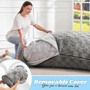 Hobestluk 3 in 1 Bean Bag Chair Giant Bean Bag Chairs for Adults with Plaid Cover Convertible Bean Bag Floor Cushion with Machine Washable Cover for Living Room (Plaid Grey) by CozyNest Decor