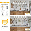BONLICHT Vanity Light Fixture Brushed Nickel 6-Light Modern Farmhouse Wall Sconce Bathroom Lighting with Hammered Glass Industrial Wall Mount Lights for Kitchen Dining Room Cabinet Corridor by CozyNest Decor