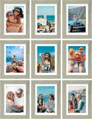 Vittanly 5x7 Picture Frames Set of 9, Shatter Resistant Plexiglass, Display 4x6 Pictures with Mat or 5x7 without Mat, Photo Frames for Wall or Tabletop, Engineered Wood, Driftwood by CozyNest Decor