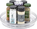 FreshKeeper Plastic Lazy Susan Organizer, Clear Pantry Shallow Lazy Susan Turntable for Cabinet and Kitchen 9’’ by CozyNest Decor