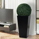 Kozyard 15.4" x 15.4" x 30" Tall Taper Black Metal Planter Flower Plant Pot Indoor Outdoor Planters Steel Flower Pot All-Weather Use with 2 Partition Panels for for Trees, Plants Flowers by CozyNest Decor