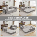 78" W Loveseat Sofa, 4 in 1 Convertible Floor Sofa Bed, Boneless Cloud Couch with Cup Holder, Fold Out Floor Couch, Loveseat Recliner Sleeper for Living Room Bedroom Lounge(Corduroy, White) by CozyNest Decor