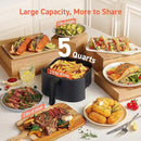 COSORI Air Fryer Pro 9-in-1, Compact 5QT, 450℉: Half Time & Chef-Grade Cook, One-Wipe Clean Glass Panel, 130+ In-App Recipes with Nutritional Info, Nonstick & Dishwasher-Safe Basket, Ceramic, Gray by CozyNest Decor